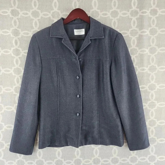 Vintage Gianni Pities Button Made In U.S. A Blue Blazer Women's 6P - Picture 1 of 9